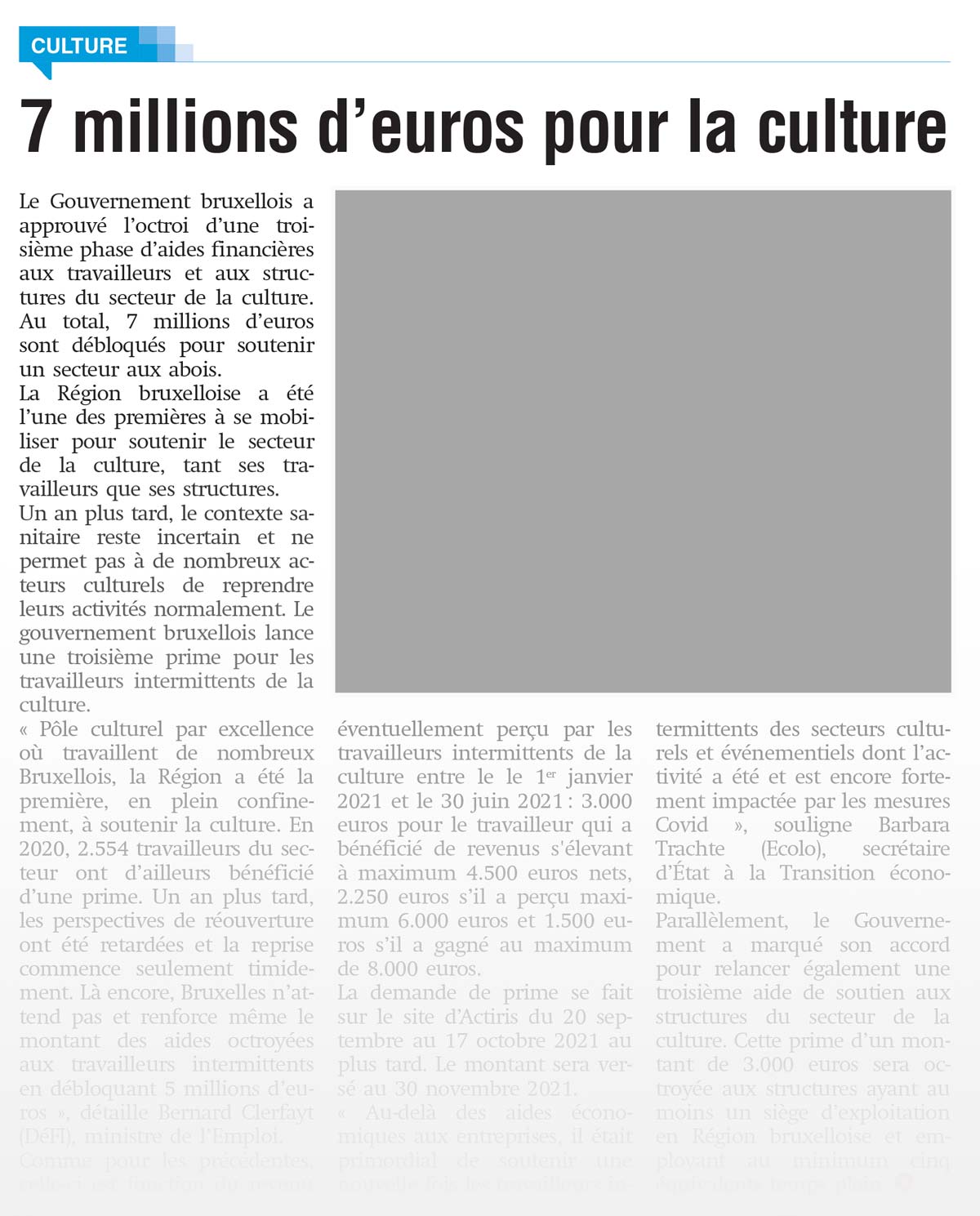 7 millions d'euros pour la culture