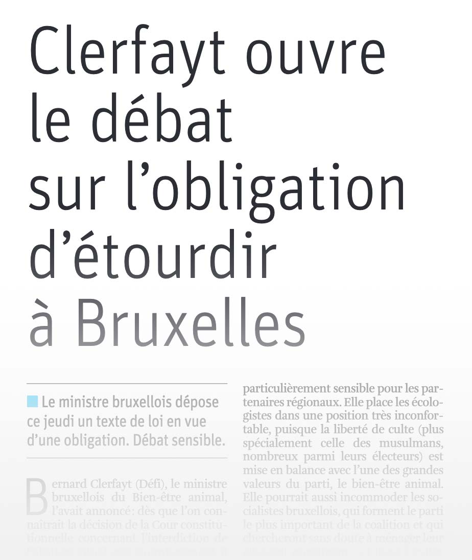 Clerfayt ouvre le débat sur l'obligation d'étourdir à Bruxelles