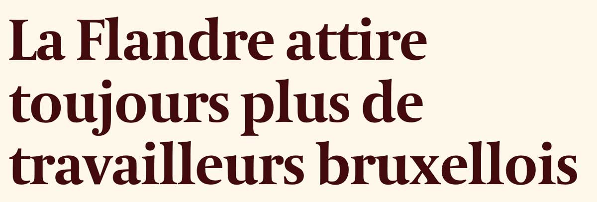 Extrait de presse, L'Echo : "La Flandre attire toujours plus de travailleurs bruxellois".